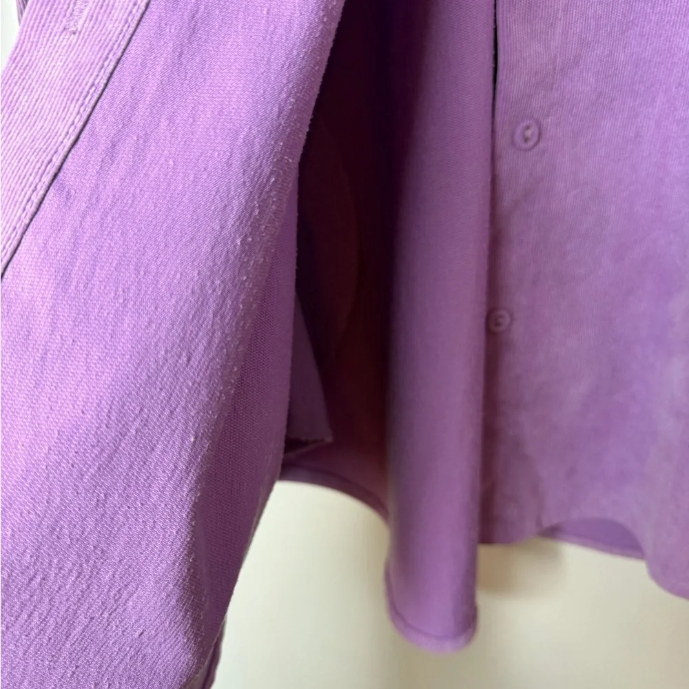 Zara Purple Lilac Casual Corduroy Button Front Oversized Shirt Jacket Shacket XS - Picture 10 of 16
